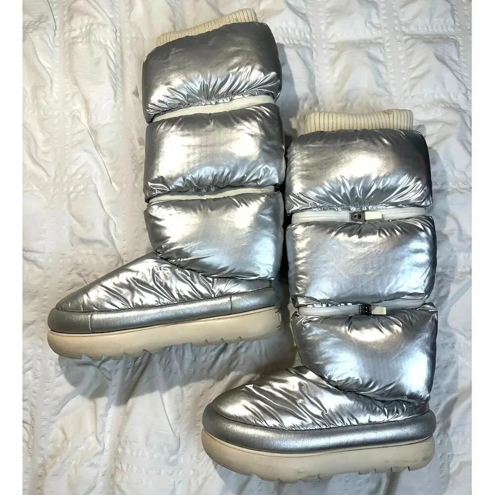 UGG Classic Maxi Ultra Tall silver metallic puffer boots EU36/US 5 SN1135152